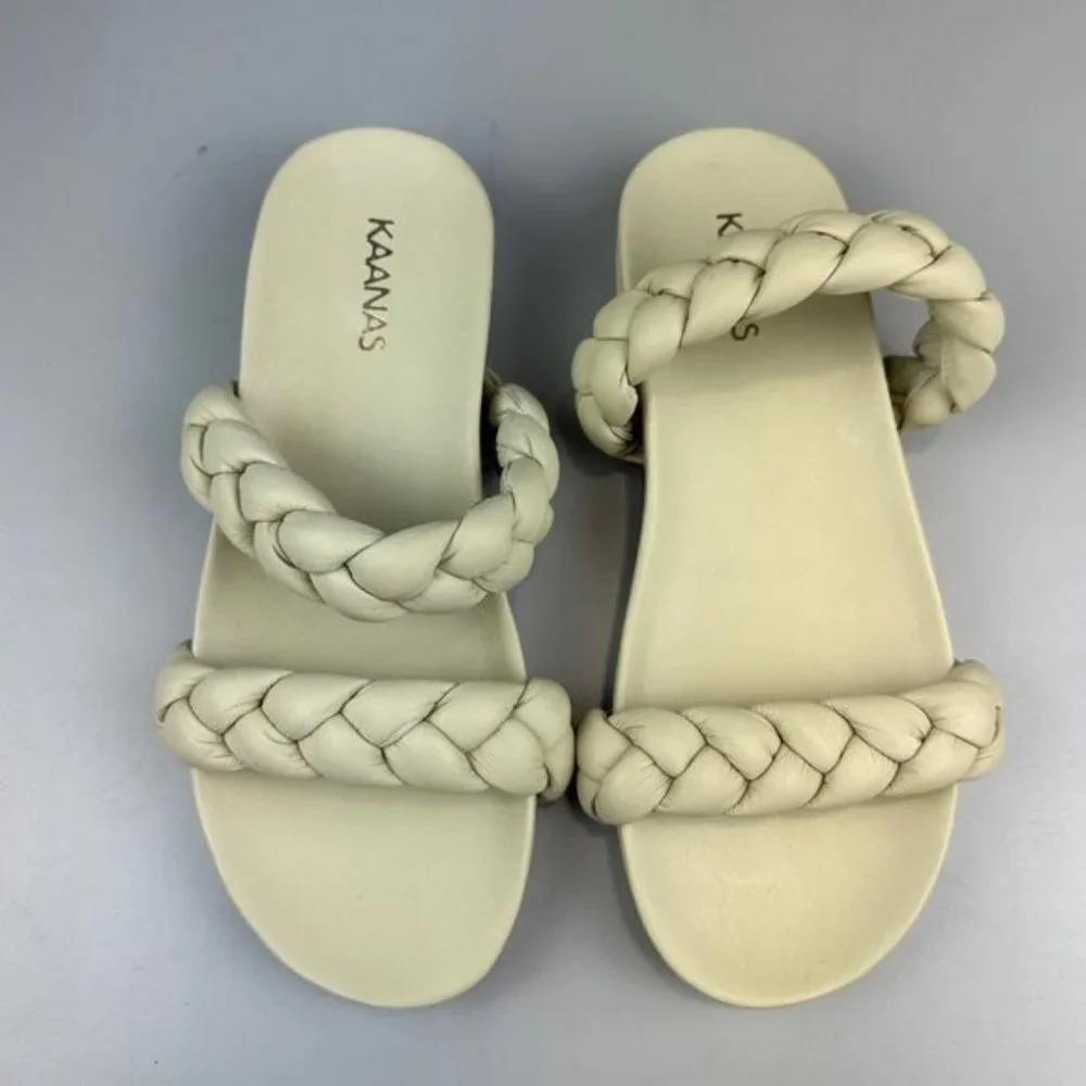 Kaanas Coco Sandal in Off White - Picture 6 of 10